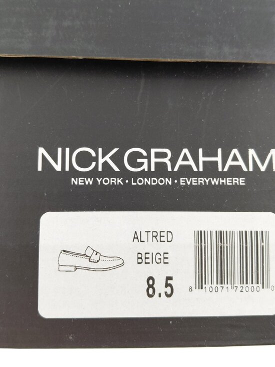 Nick Graham Altered Slip On Penny Loafers Men\'s Size 8.5 Beige Faux Suede main image 4